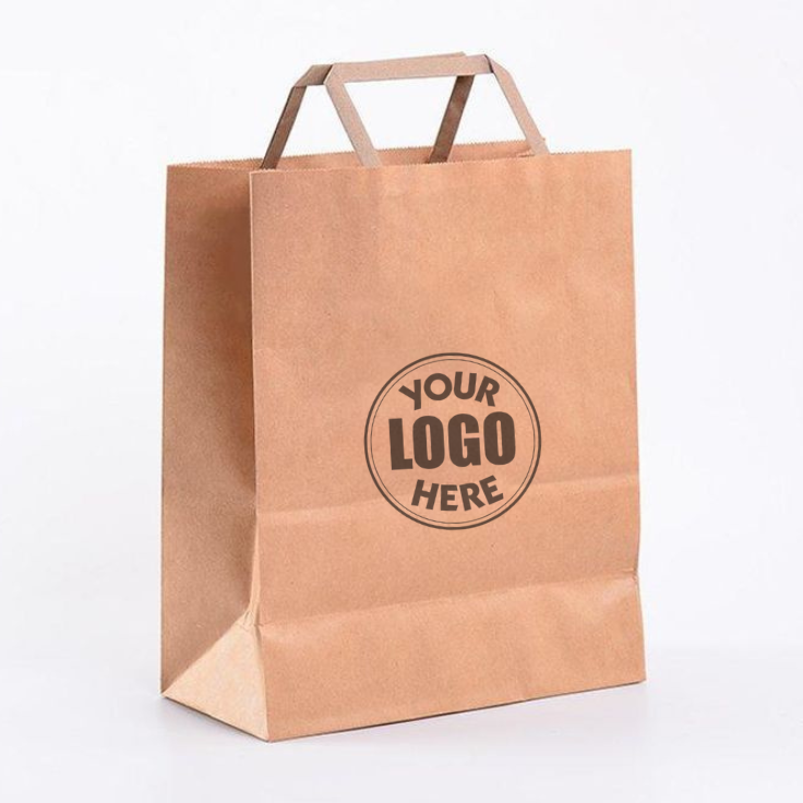 Brown Paper Bag With Flat Handle 30x15x29