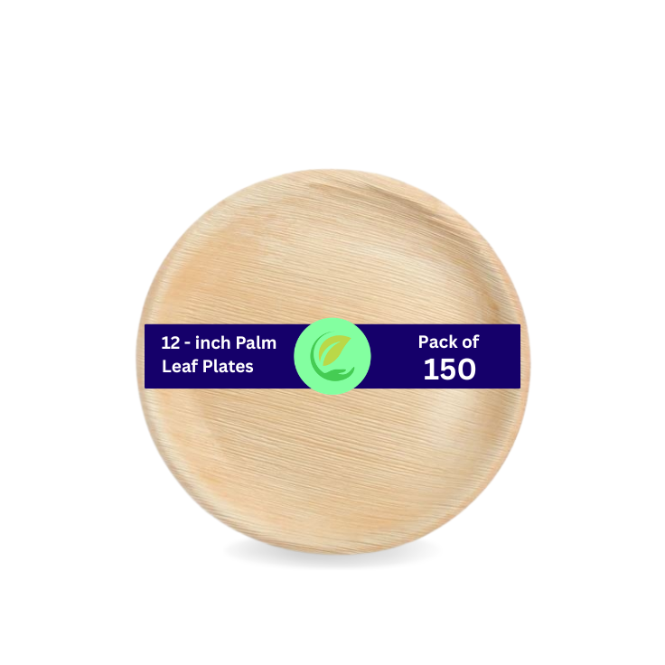 Areca leaf round plates 12" inch The Velocity Exports