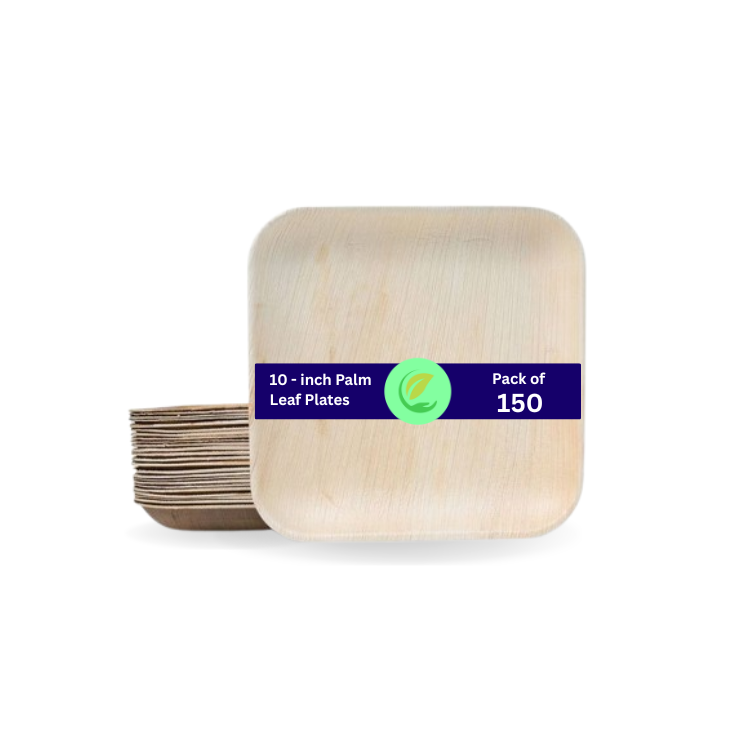 Areca leaf square plates 10x10" inch The Velocity Exports