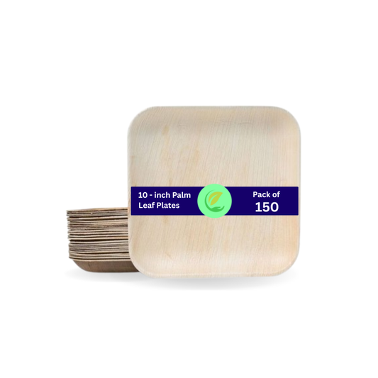 Areca leaf square plates 10x10" inch The Velocity Exports