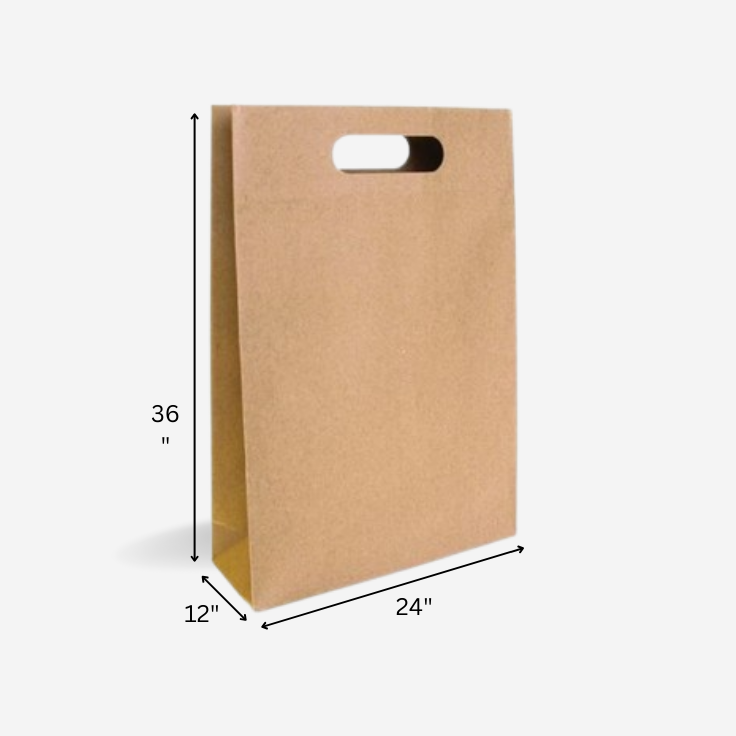 Brown Paper Bag D-Cut Handle 36x12x24