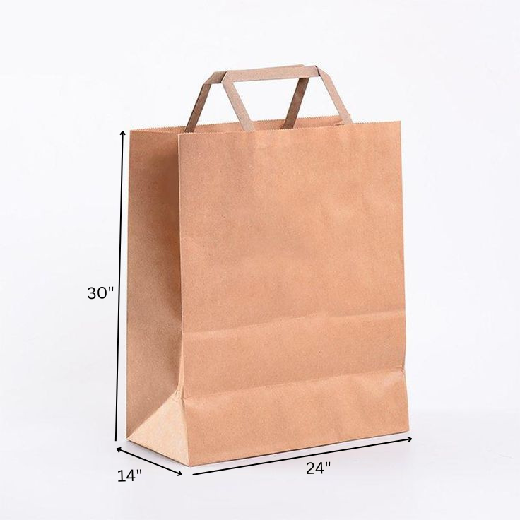 Brown Paper Bag With Flat Handle 30x14x24