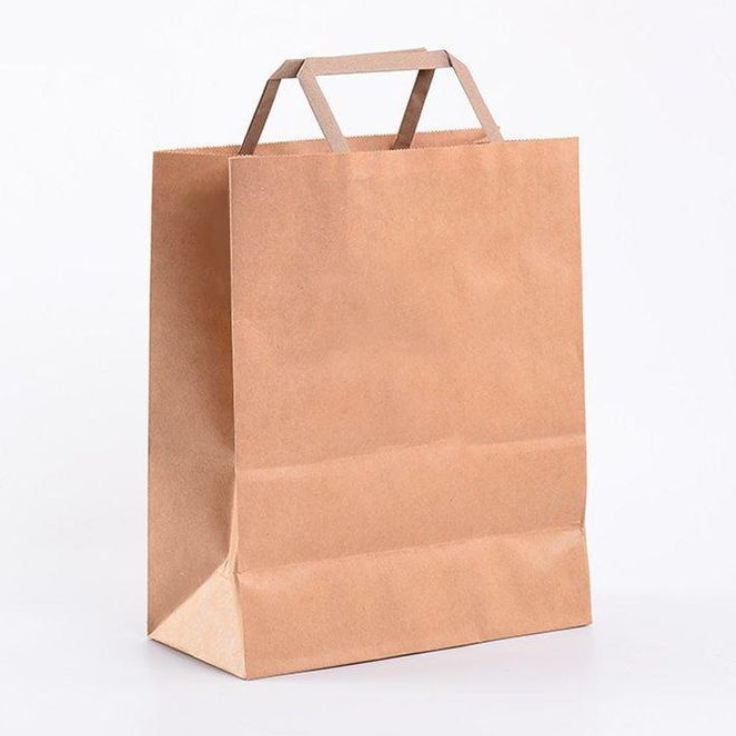 Brown Paper Bag With Flat Handle 30x15x29