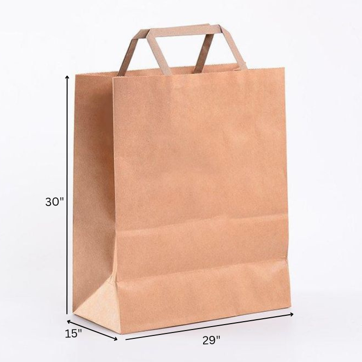 Brown Paper Bag With Flat Handle 30x15x29