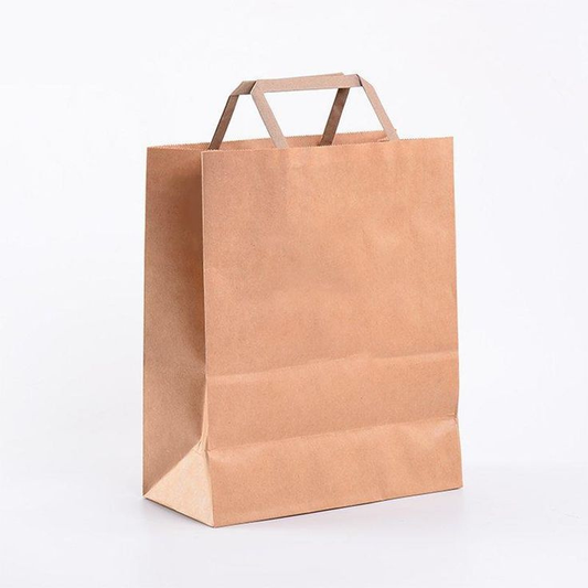 Brown Paper Bag With Flat Handle 28x11x21